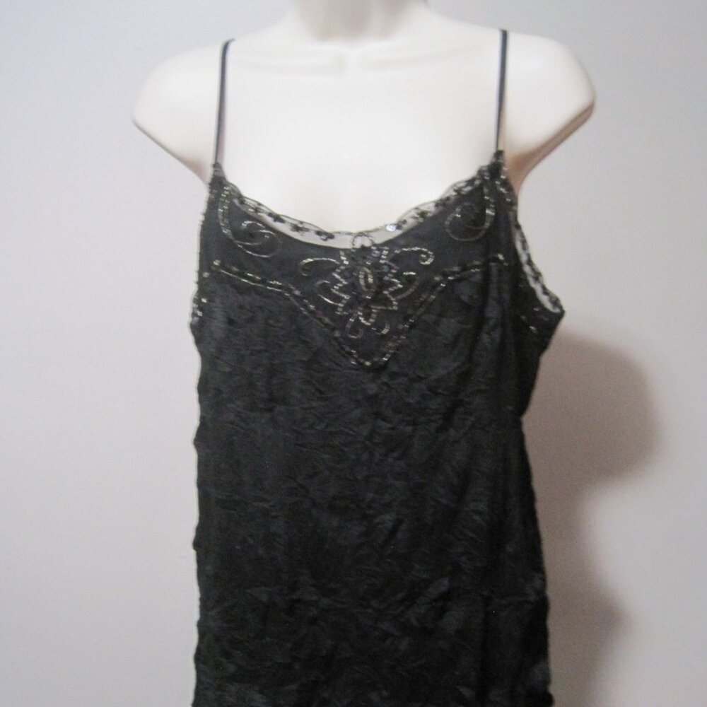 Xhilaration Women's Black Lacy Sequin Embroidery Camisole Tank Shell Size Medium